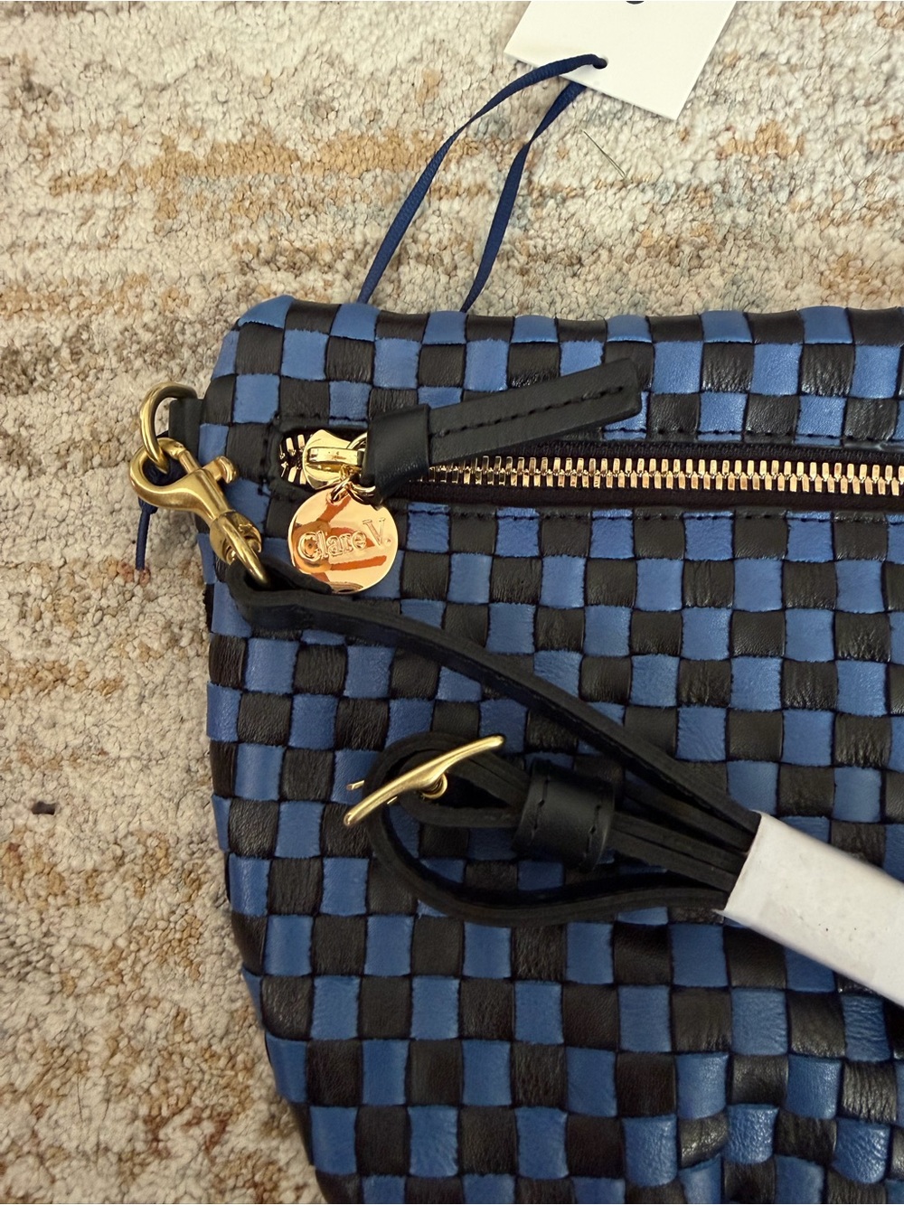 Clare V Grande Fanny Blue Woven NWT - Picture 4 of 7
